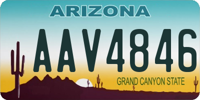 AZ license plate AAV4846