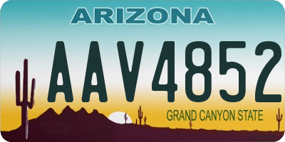 AZ license plate AAV4852