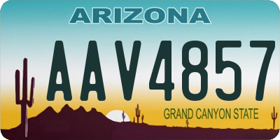AZ license plate AAV4857