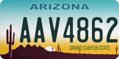 AZ license plate AAV4862