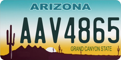 AZ license plate AAV4865