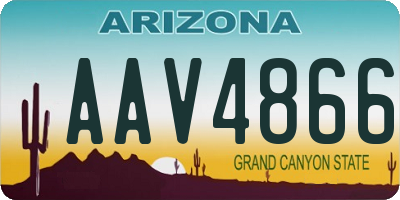 AZ license plate AAV4866