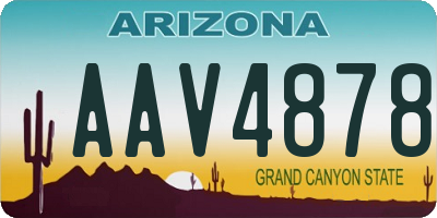 AZ license plate AAV4878