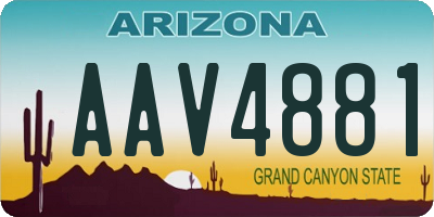 AZ license plate AAV4881