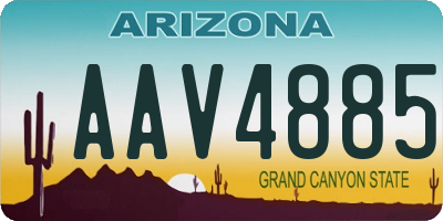 AZ license plate AAV4885