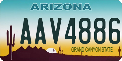 AZ license plate AAV4886
