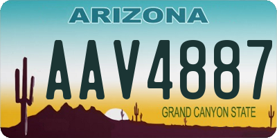 AZ license plate AAV4887