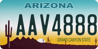AZ license plate AAV4888