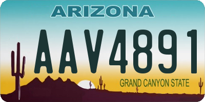 AZ license plate AAV4891