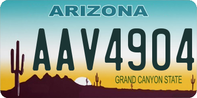 AZ license plate AAV4904