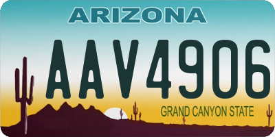 AZ license plate AAV4906