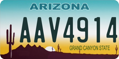 AZ license plate AAV4914