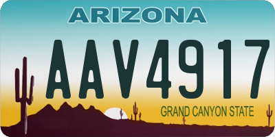 AZ license plate AAV4917