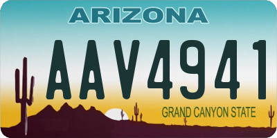 AZ license plate AAV4941