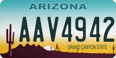 AZ license plate AAV4942