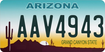 AZ license plate AAV4943