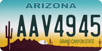 AZ license plate AAV4945