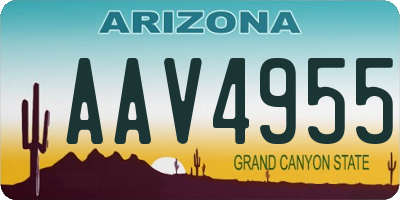 AZ license plate AAV4955