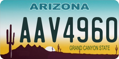 AZ license plate AAV4960
