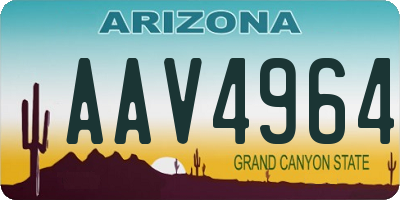 AZ license plate AAV4964