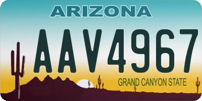 AZ license plate AAV4967