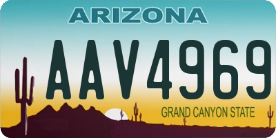 AZ license plate AAV4969