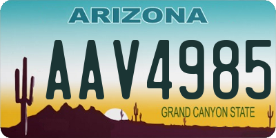 AZ license plate AAV4985