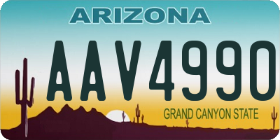 AZ license plate AAV4990