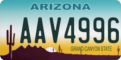 AZ license plate AAV4996