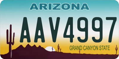 AZ license plate AAV4997