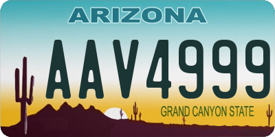 AZ license plate AAV4999
