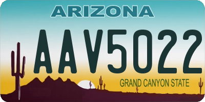 AZ license plate AAV5022