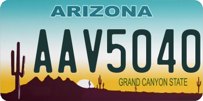 AZ license plate AAV5040