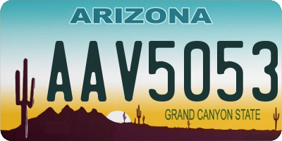 AZ license plate AAV5053