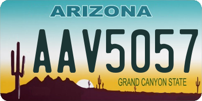 AZ license plate AAV5057
