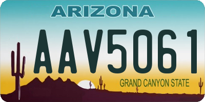 AZ license plate AAV5061