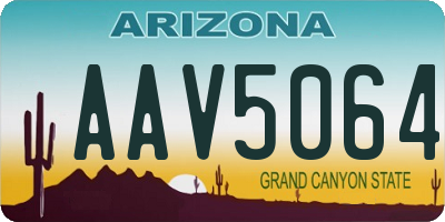 AZ license plate AAV5064