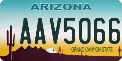 AZ license plate AAV5066
