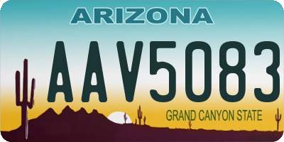 AZ license plate AAV5083