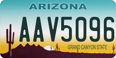 AZ license plate AAV5096