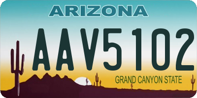 AZ license plate AAV5102