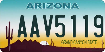 AZ license plate AAV5119