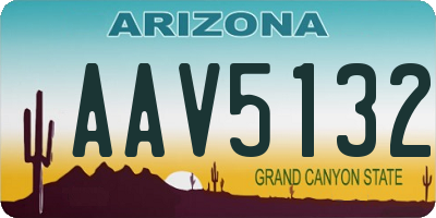 AZ license plate AAV5132