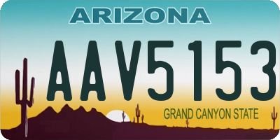 AZ license plate AAV5153