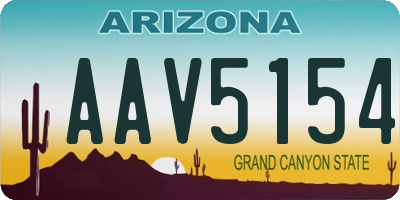 AZ license plate AAV5154