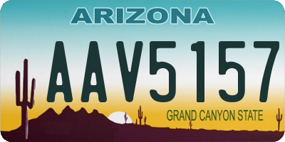 AZ license plate AAV5157