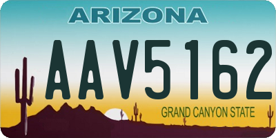 AZ license plate AAV5162