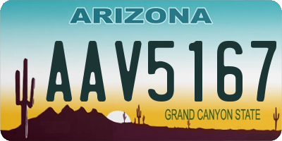 AZ license plate AAV5167
