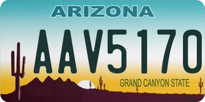 AZ license plate AAV5170