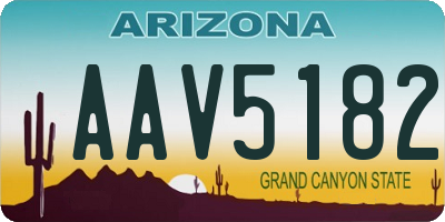 AZ license plate AAV5182